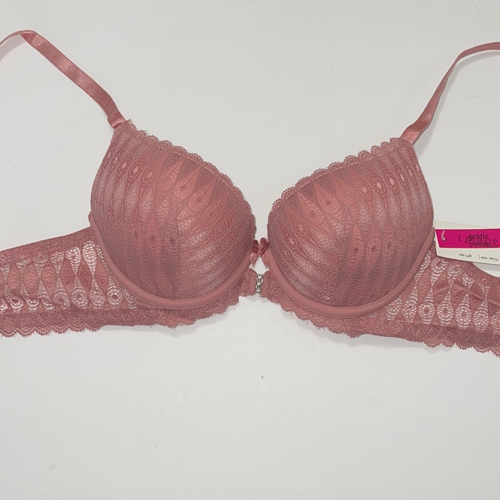 PUSH UP GENTLE LACE T-SHIRT LIGHTLY LINED BRA UNDERWIRE 3 HOOKS ILYS LUMIE BRAND